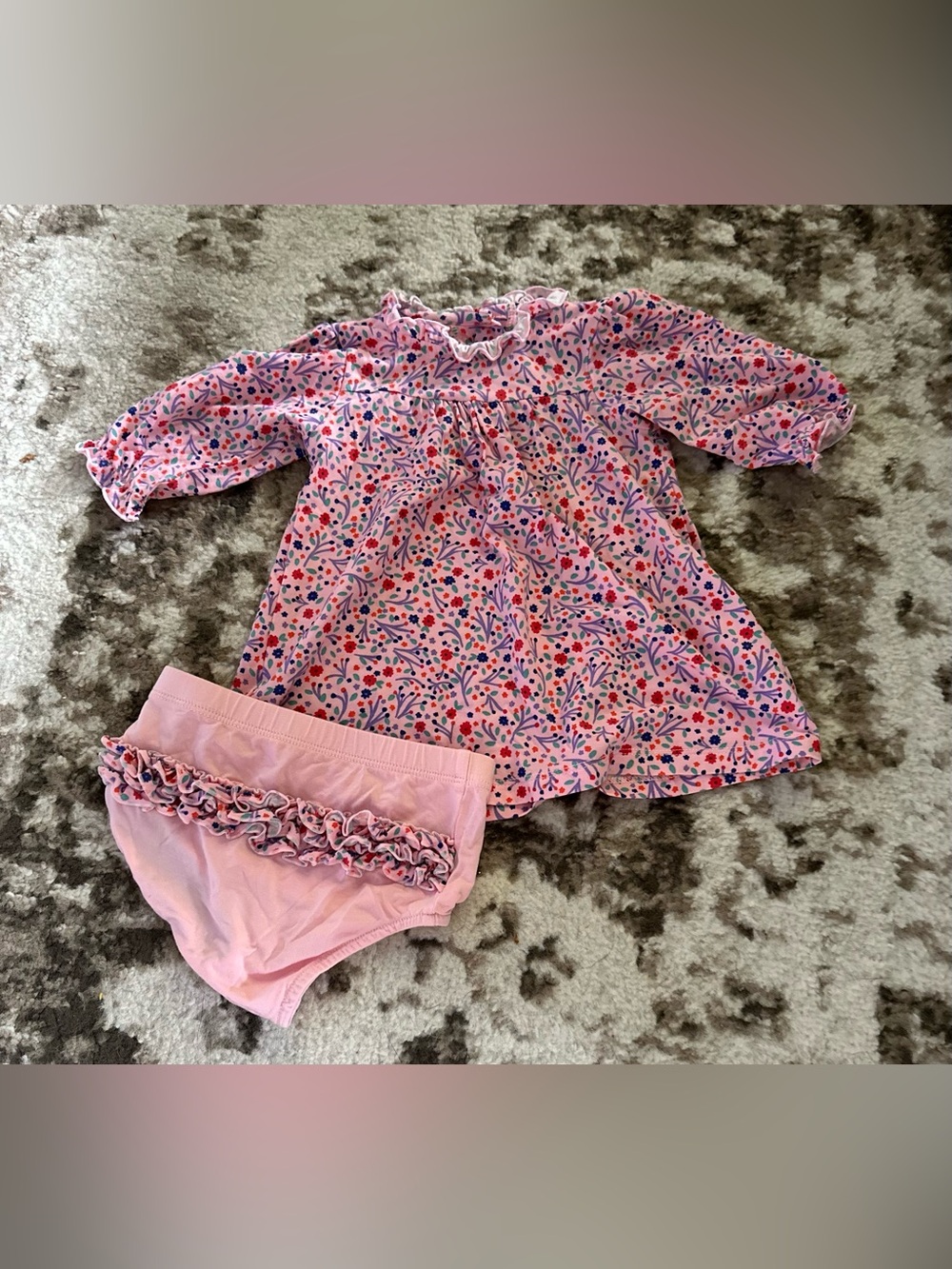 Magnetic Me Pink Floral Pajama Dress with Ruffle Bloomers